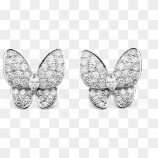 Two Butterfly Earrings - Van Cleef & Arpels Butterfly Earrings Clipart