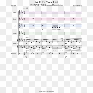 As If It S Your Last Blackpink - If It's Your Last Piano Notes Clipart