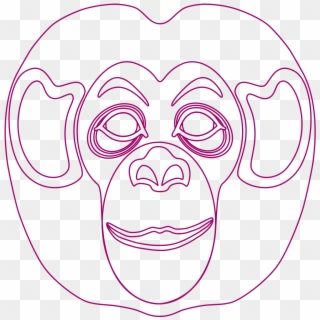 Monkey Face Mask To Colour Png Clipart