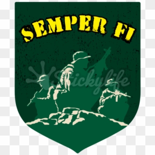 Semper Fi Marines Custom Crest Car Magnet - Illustration Clipart