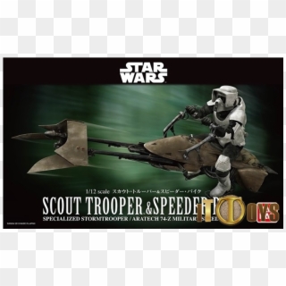 Star Wars 1/12 Scale - Bandai Scout Trooper And Speeder Bike Clipart