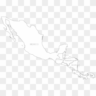 Map-central America , Png Download - Mexico Map White Png Clipart