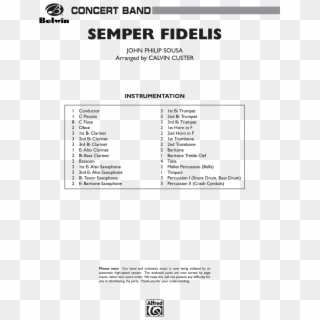 Click To Expand Semper Fidelis Thumbnail - Harry's Wondrous World Score Clipart