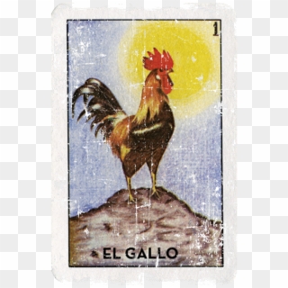 "el Gallo Mexican Loteria Bingo Card" Art By Casa De - Mexican Bingo El Gallo Clipart