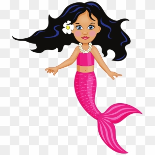 Pink Mermaid Cartoon Clipart