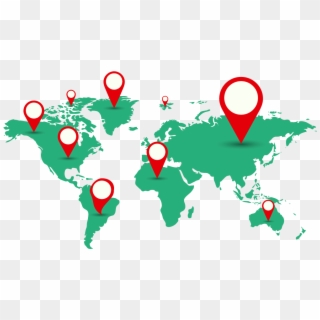 Store Location - Schematic World Map Clipart