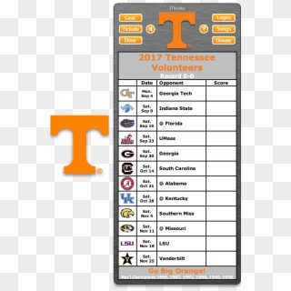 36 Best Tennessee Volunteers Images - Osu Ohio State Football Schedule 2018 Printable Clipart