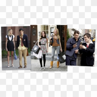 Photographs Of Six Main Characters Of Gossip Girl - Blair Serena Gossip Girl Outfits Clipart