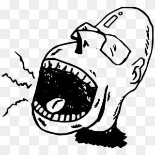 Screaming Drawing - Person Screaming Clipart Black And White - Png Download