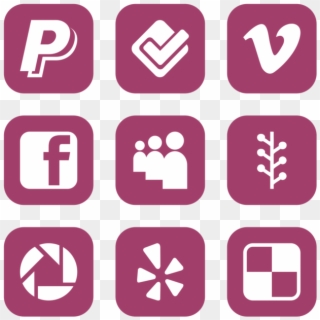Social Media Icon In Style Flat Rounded Square White - Icon Clipart