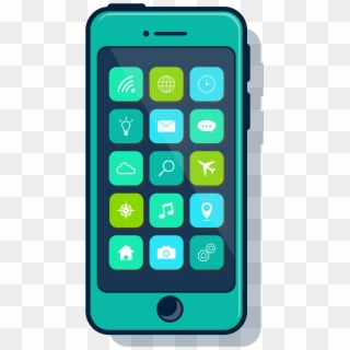 Simple A Phone Screen Showing Mobile Apps - Iphone Clipart