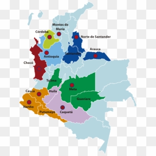 Las Regiones - Mapa De Colombia En Ingles Clipart