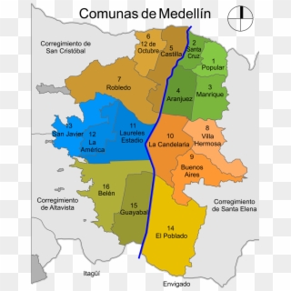 Communes Of Medellín - Mapa De Comunas De Medellin Clipart