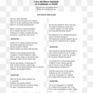 Letra Del Himno Nacional De Guatemala En Kich&233 Documents - Himno De Guatemala En Kiche Clipart