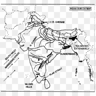 On The Outline Map - Icse Solved Map Of India Clipart