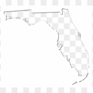 Outline Map Of Florida With An Inner Shadow, Producing - Florida Map Black Clipart