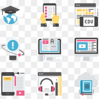 Online Education And E-learning - Graphic Design Clipart