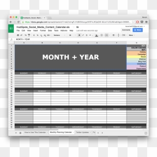 Full Size Of 10 Ready To Go Marketing Spreadsheets - Social Media Calendar Template Google Sheets Clipart