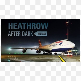 Heathrow After Dark Cover - Boeing 747-400 Clipart