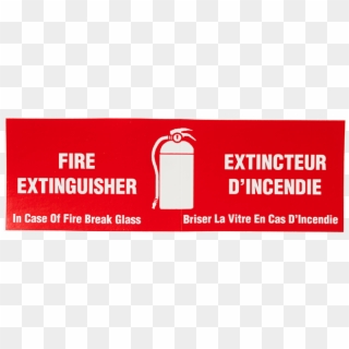 Bilingual Break Glass Label - Fire Extinguisher Clipart