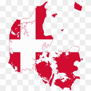 Flag Map Of Denmark - Denmark Flag Map Png Clipart
