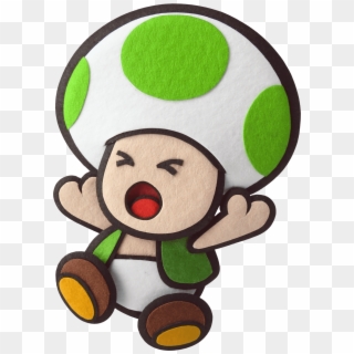 The Green Paper Toad In A State Of Distress - Paper Mario Toad Green Clipart