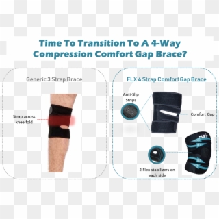 Flx Slip Knee Adjustable Strap Compression Plus - Leather Clipart