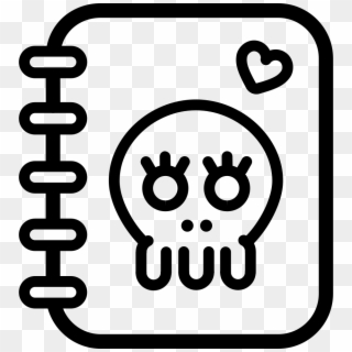 Notebook Of Spring Outline With A Skull And A Heart - Icon Clipart