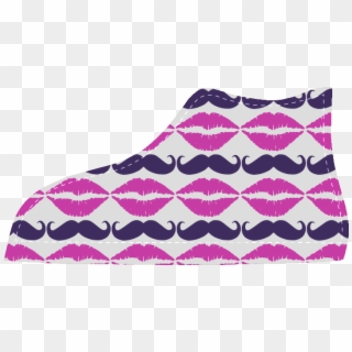 Hot Pink Hipster Mustache And Lips Women's High Top - Sock Clipart