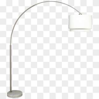 Brush Steel Arching Floor Lamp With White Marble Base - Lampshade Clipart