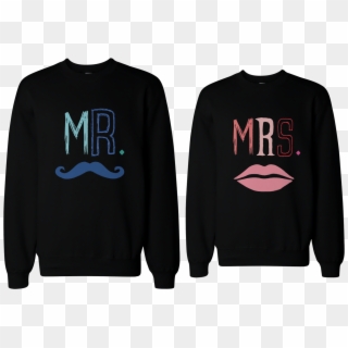 Blue Mustache & Mrs - Boyfriend And Girlfriend Couple Shirt Clipart