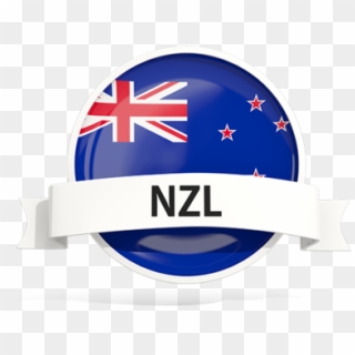 Round Flag With Banner - New Zealand Flag Clipart