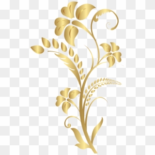 Floral Element Gold Png Clip Art Image - Wallpaper Transparent Png