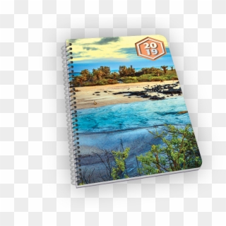 Spiral-bound Planner With Beach And Foliage Cover - Painting Clipart