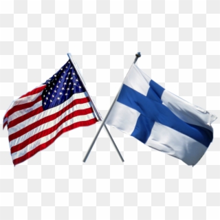 Crossed Flags - Finnish And Us Flags Clipart