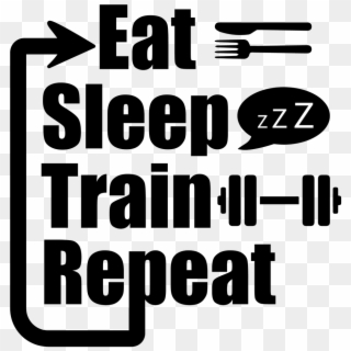 Eat, Sleep, Train, Repeat Decal - Eat Sleep Train Repeat Quotes Clipart