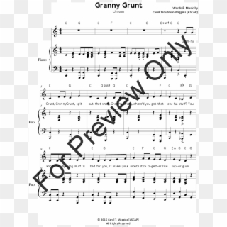 Click To Expand Granny Grunt Thumbnail - Star Spangled Banner Notes For The Violin Clipart