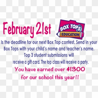 Reminders For This Week - Box Tops For Education Clip - Png Download