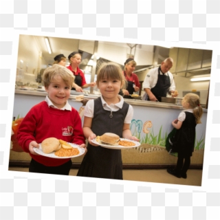 Children With School Dinners - Kids' Meal Clipart