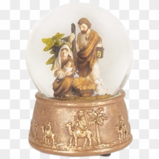 Musical Holy Family Nativity Water Globe - Figurine Clipart