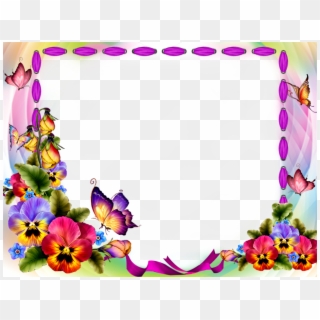 Download Red Flower Frame Transparent Background For - Butterfly Borders And Frames Clipart