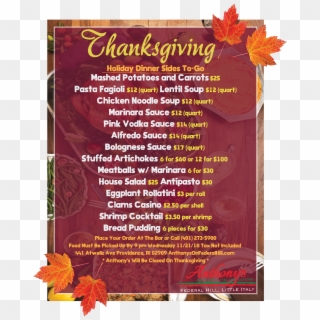 Thanksgiving Sides To-g0 - Flyer Clipart
