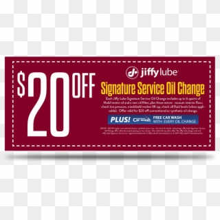 20$ Off Oil Change Coupon - Jiffy Lube Coupons 2011 Clipart