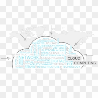 Cloud Computing Banner - World Map Clipart