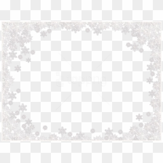Free Png White Border Frame Png - White Snowflakes Frame Png Clipart