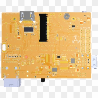 Mini-amber Board Bottom Side - Electronic Component Clipart