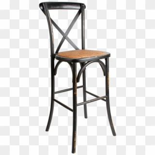 Black Distressed Bistro Barstool - Brown Cross Back Chairs Clipart