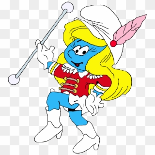 Smurfette Marching Band - Cartoon Clipart