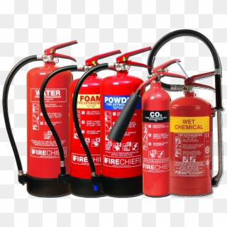 Range Of Different Extingusihers - Fire Extinguisher Types Png Clipart