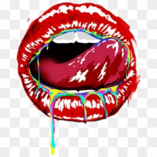 #lips #grunge #trippy #tumblr - Licking My Lips Clipart